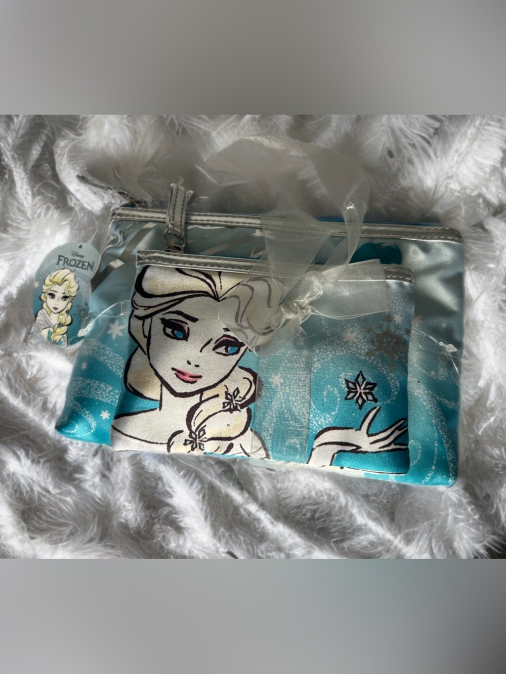 Disney Elsa Satin Cosmetic Pouch Set -2 fer